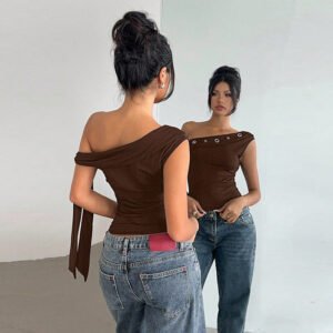 One Shoulder Tie Top