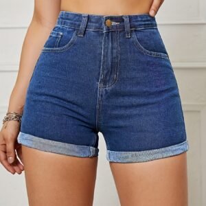 High Rise Denim Shorts