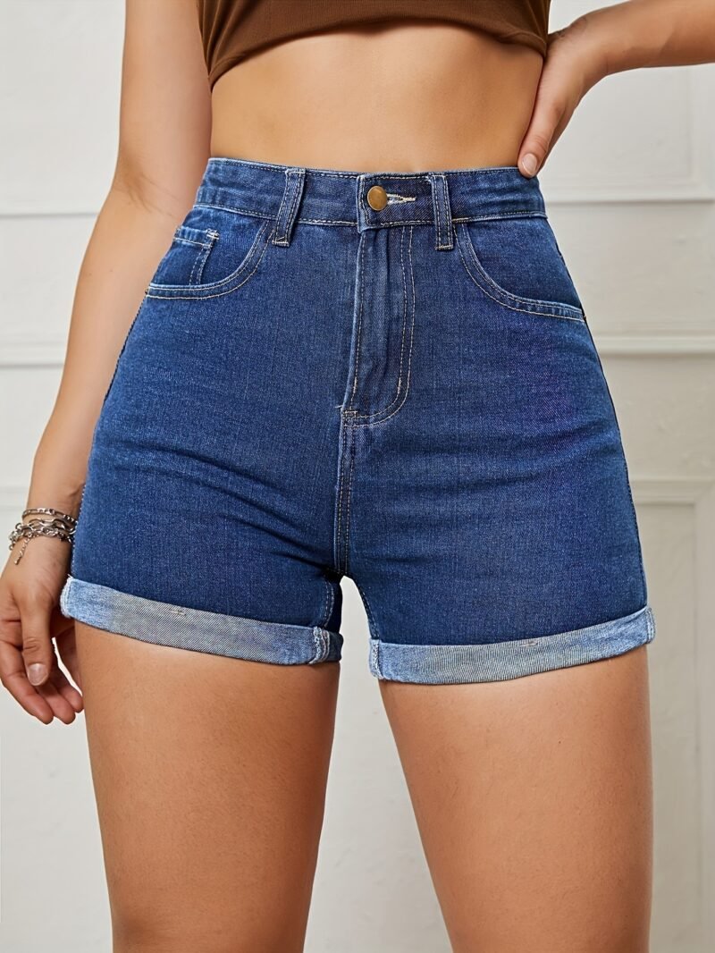 High Rise Denim Shorts