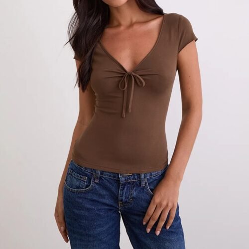 Lace Up Slim T-Shirt