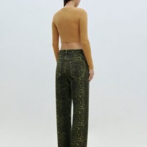 Leopard Print Straight Jeans