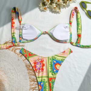 Printed Ruched Bikini