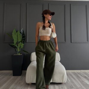 High Rise Straight Trousers