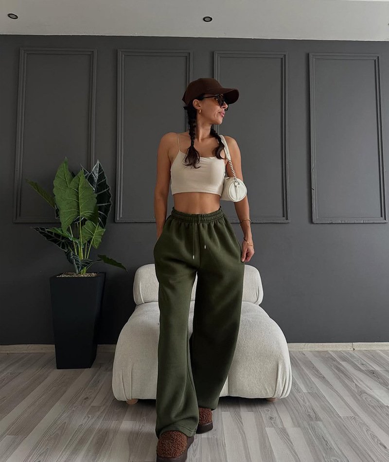 High Rise Straight Trousers