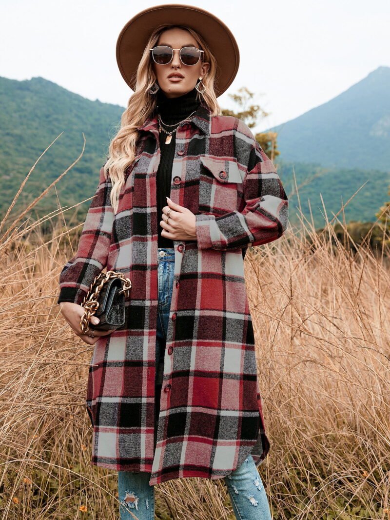 Plaid Trench Jacket