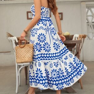 Halter Smocked Midi Dress