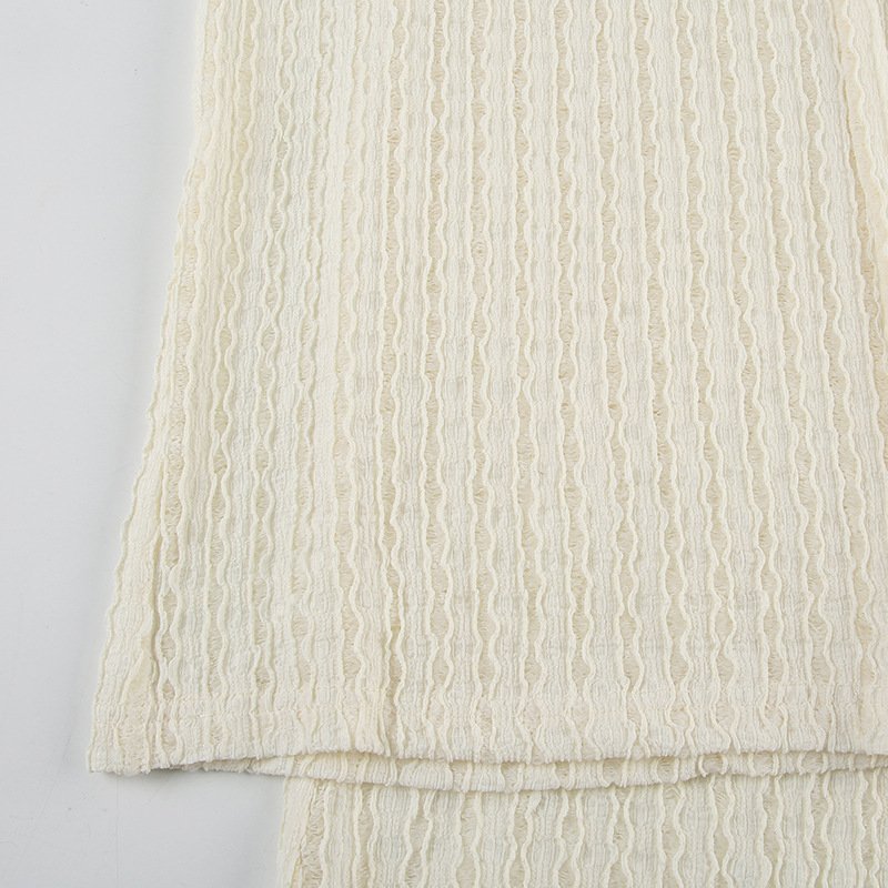 Textured Straight Leg Trousers