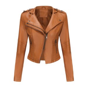 Slim Fit Faux Leather Jacket