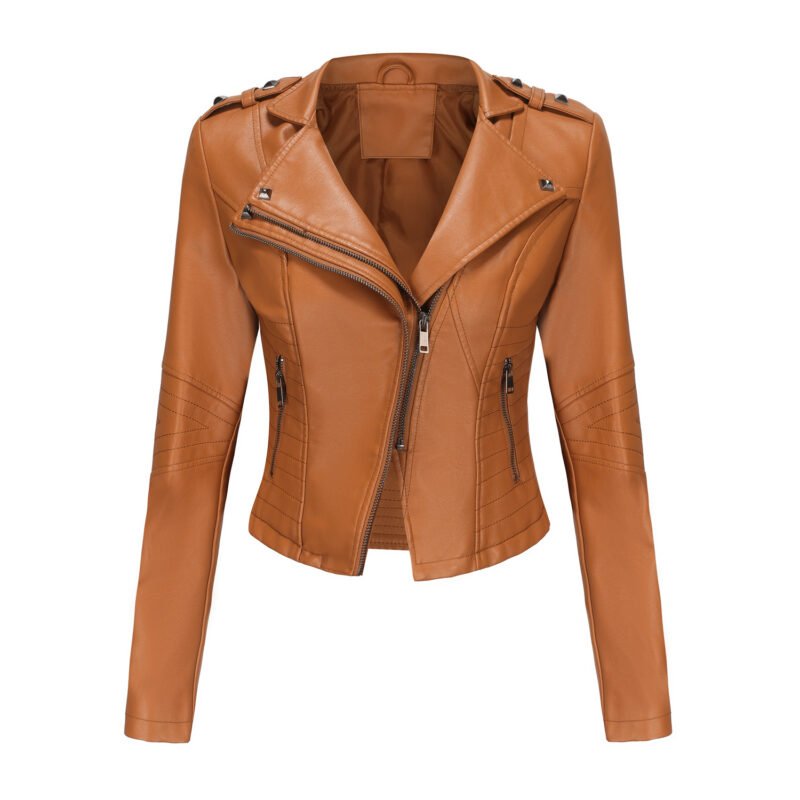 Slim Fit Faux Leather Jacket