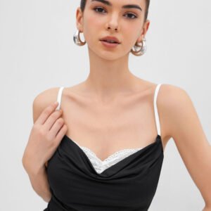 Color Block Cowl Neck Cami Dress
