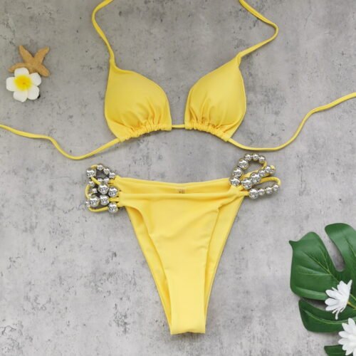 Halter Tie Cutout Bikini