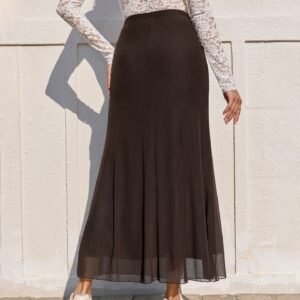 High Waist Mesh Pencil Skirt