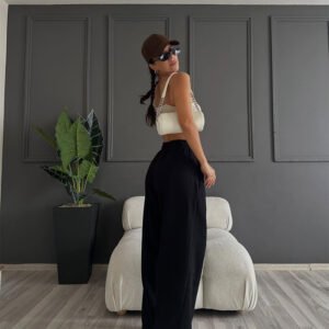 High Rise Straight Trousers