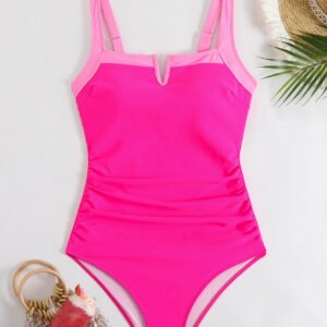 Ruched Color Block Swimsuit