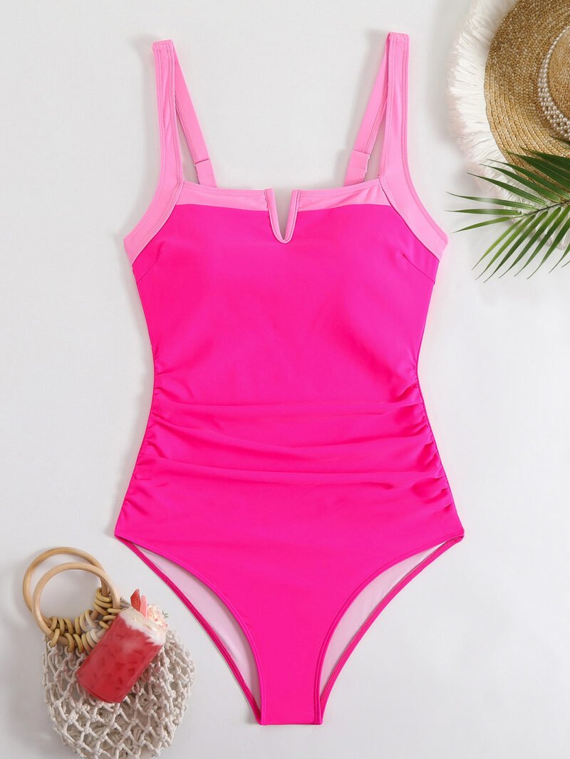 Ruched Color Block Swimsuit