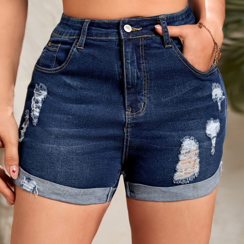 High Rise Denim Shorts