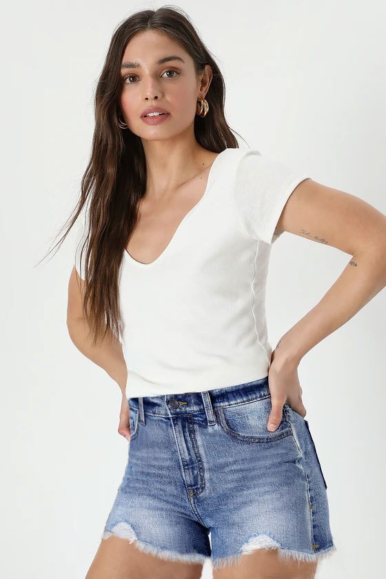High Waist Denim Shorts