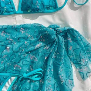 Sequined Halter Bikini Set