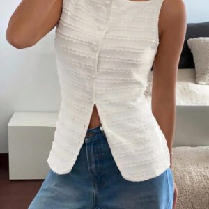 Single Breasted Sleeveless Vest