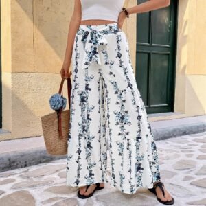 Floral High Waist Wide Leg Pants
