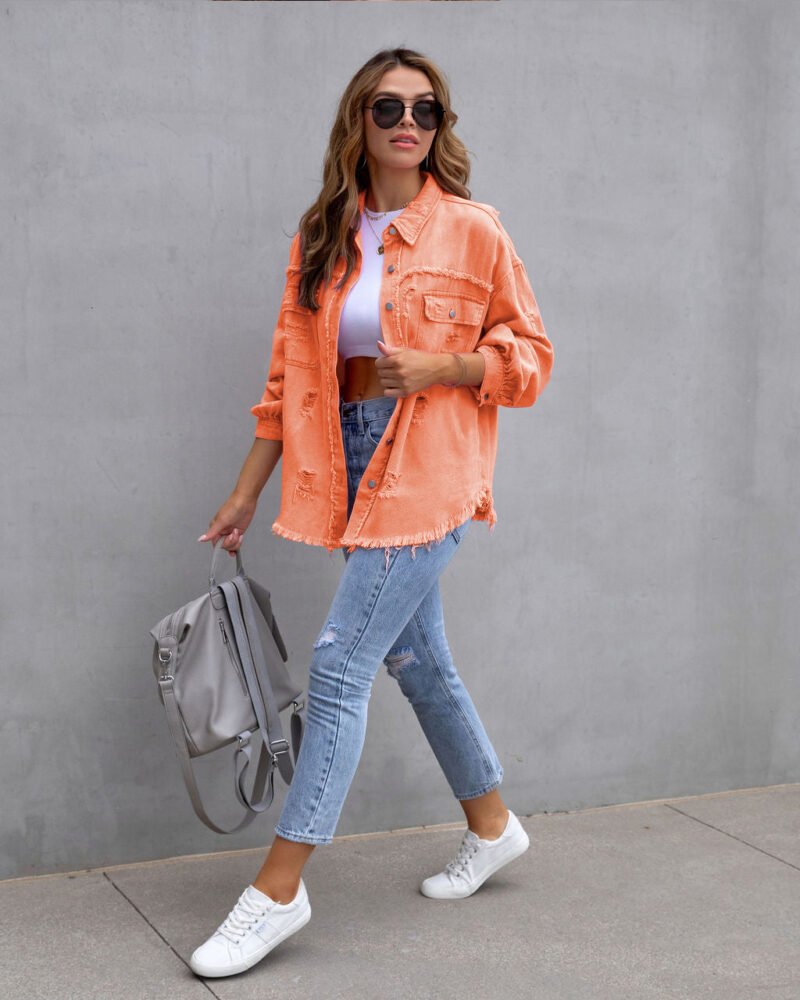Ripped Loose Denim Jacket