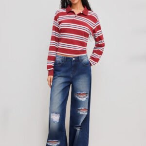 Washed Straight Leg Jeans