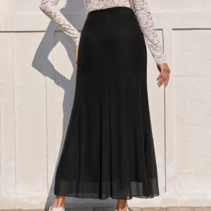 High Waist Mesh Pencil Skirt