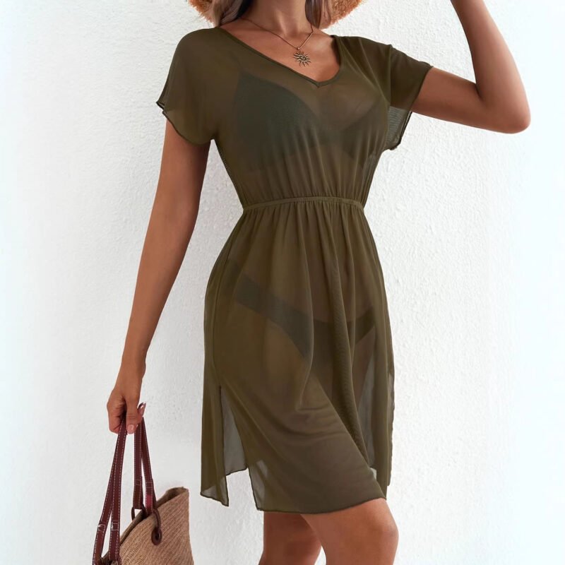 Ruched Split Mini Dress