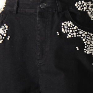 Beaded Straight Jeans