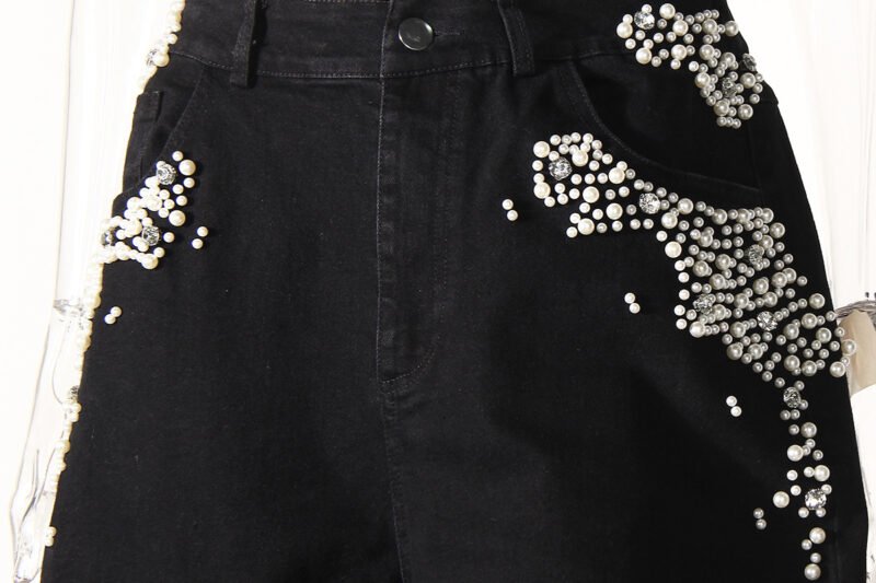 Beaded Straight Jeans