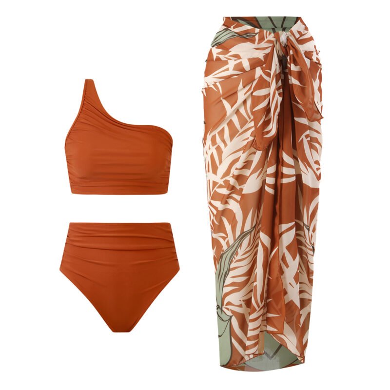 Asymmetric Ruched Bikini Set