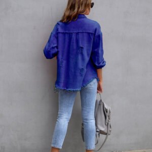 Ripped Loose Denim Jacket