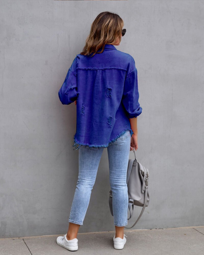 Ripped Loose Denim Jacket