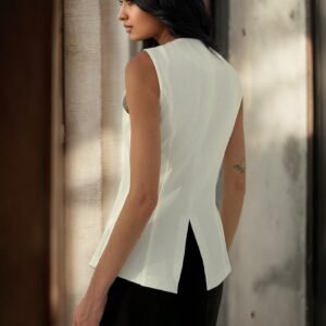 Button Split Vest Vest