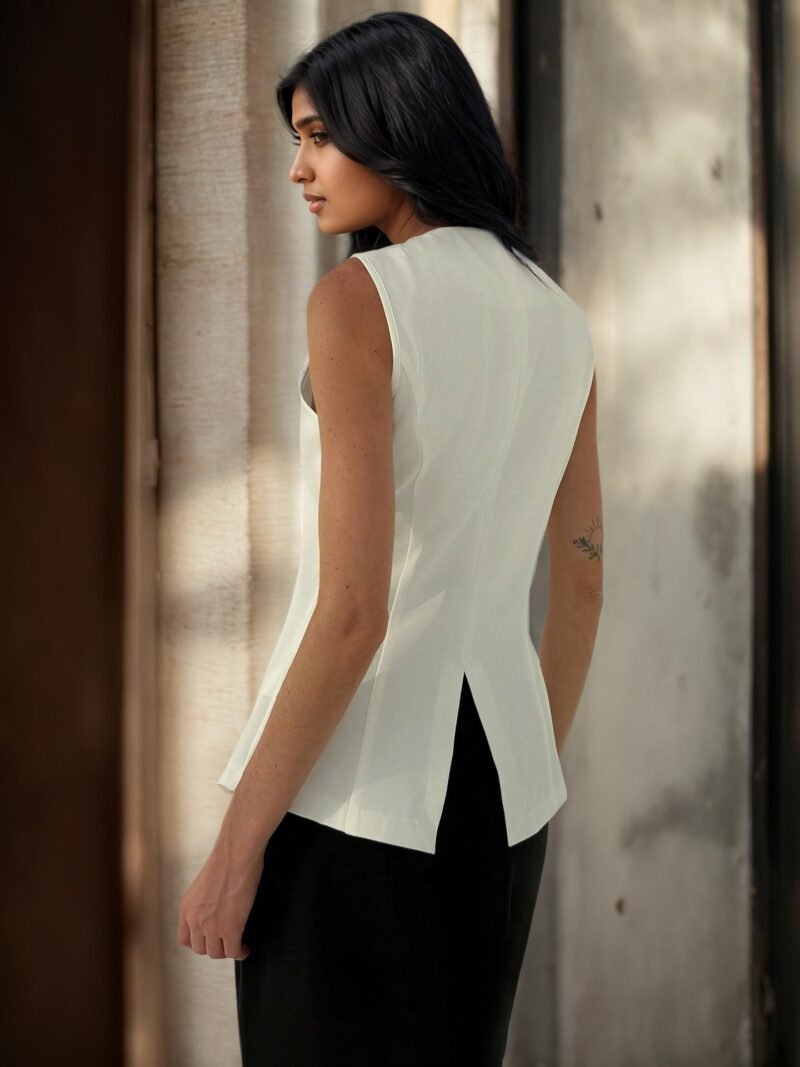 Button Split Vest Vest
