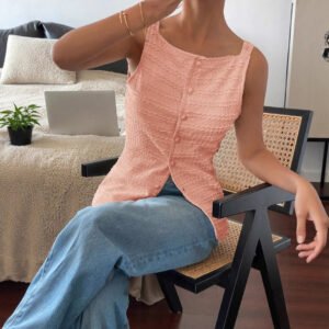 Single Breasted Sleeveless Vest