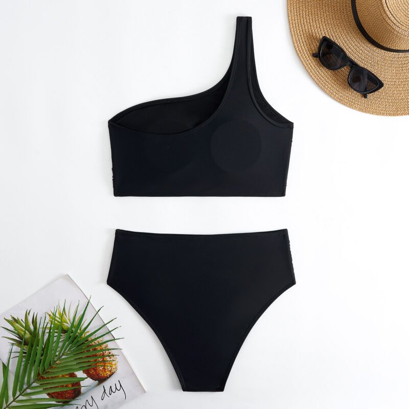 Asymmetric Ruched Bikini Set