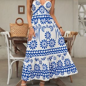 Halter Smocked Midi Dress