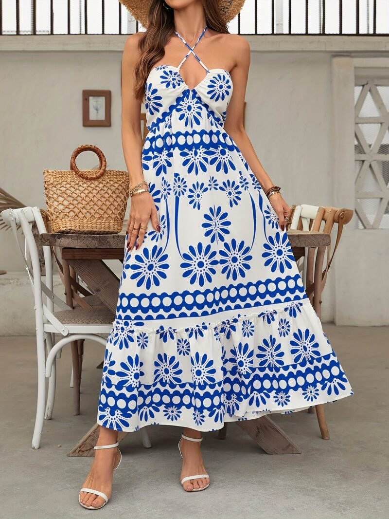 Halter Smocked Midi Dress