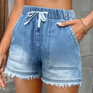 High Rise Denim Shorts