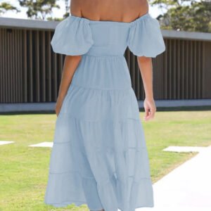 Smocked Off-Shoulder Maxi Dress