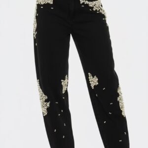 Beaded Straight Jeans