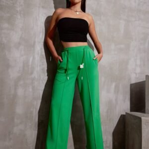 Textured Straight Trousers