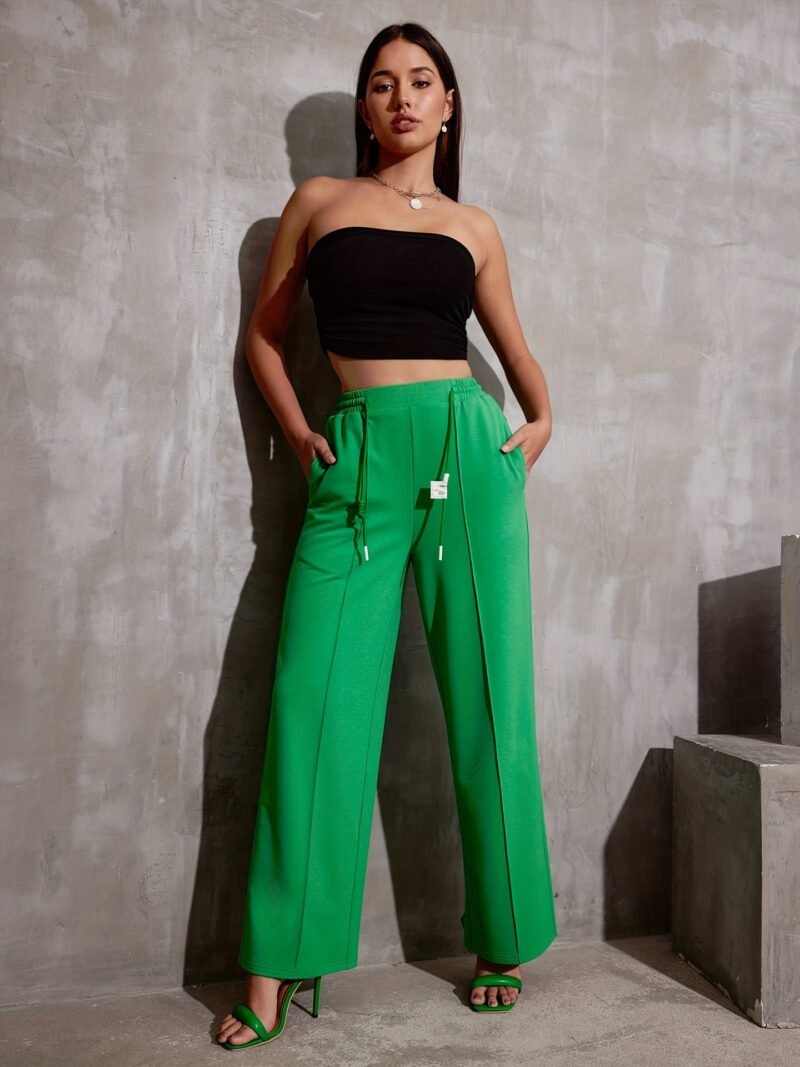Textured Straight Trousers