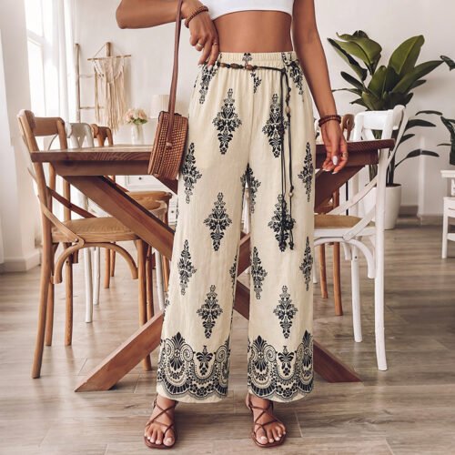 Belted Wide Leg Pants