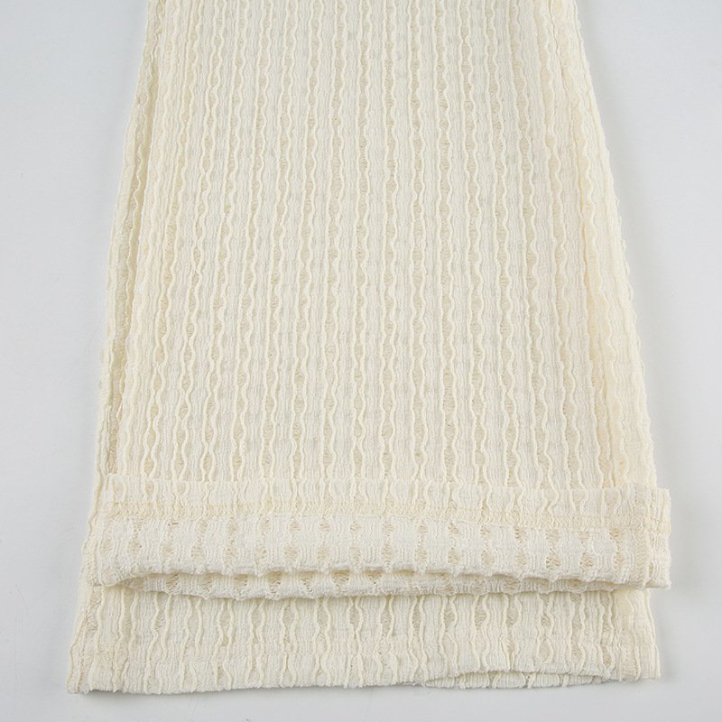 Textured Straight Leg Trousers