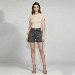 High Rise Denim Shorts