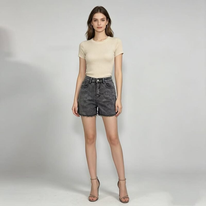 High Rise Denim Shorts