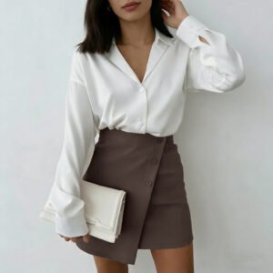 Asymmetric High Waist Skirt