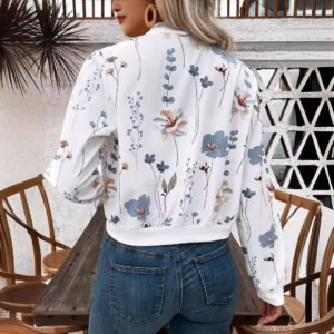 Floral Zip Cropped Jacket